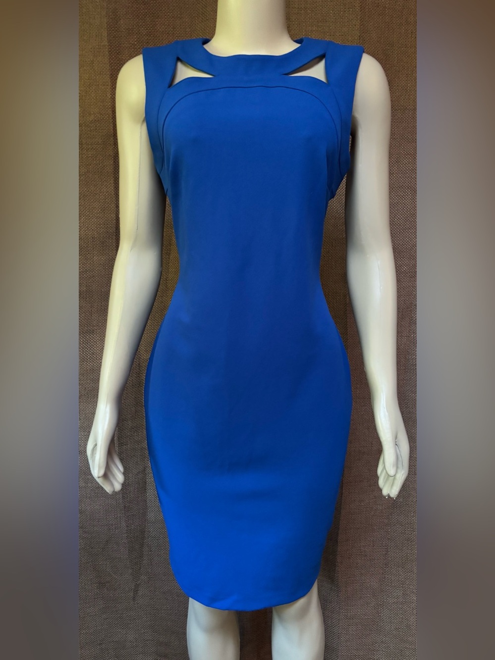 Calvin Klein Cobalt Blue Cutout Sheath Dress
